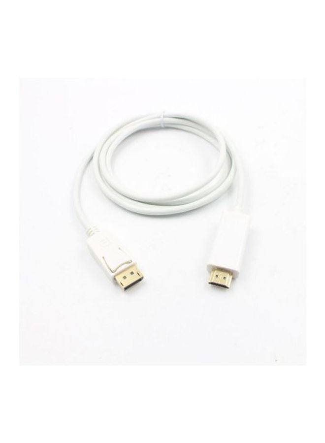 Male DP To HDMI Male Adapter Cable White - Image 4